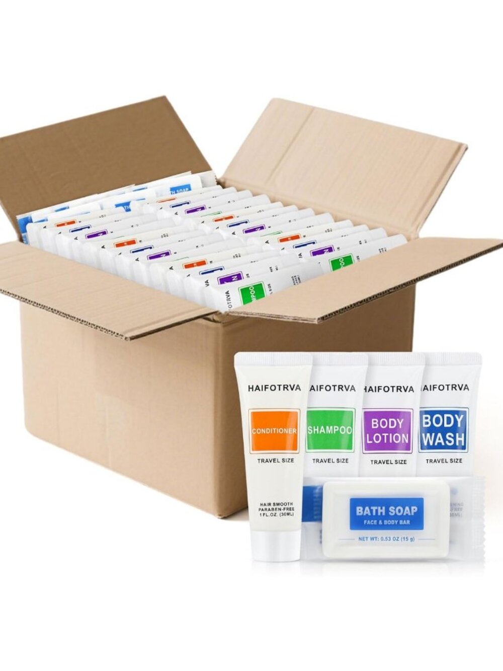 200 Pcs 5-IN-1 Travel Soaps & Toiletries Set, Bulk Hotel Supplies for Guests
